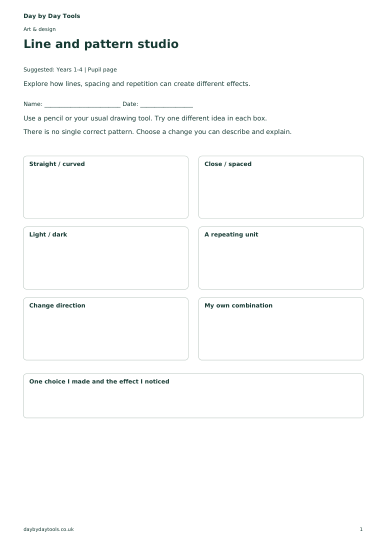 First page of Line and pattern studio