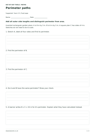 Activity page from Perimeter paths