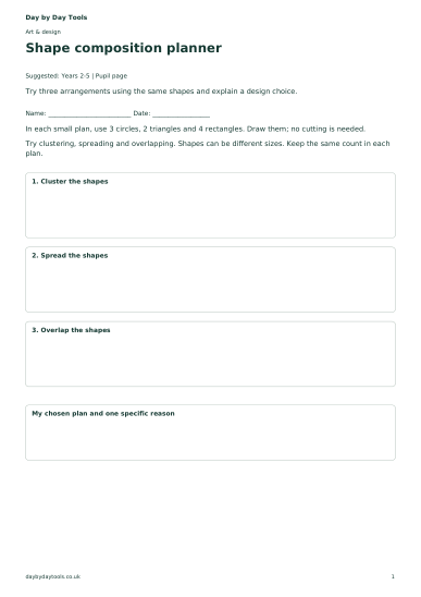 First page of Shape composition planner
